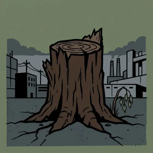 Icono gráfico de árbol talado